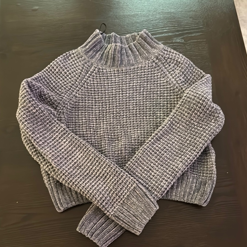 H&M Gray Cowl Neck Sweater with Chunky Knit